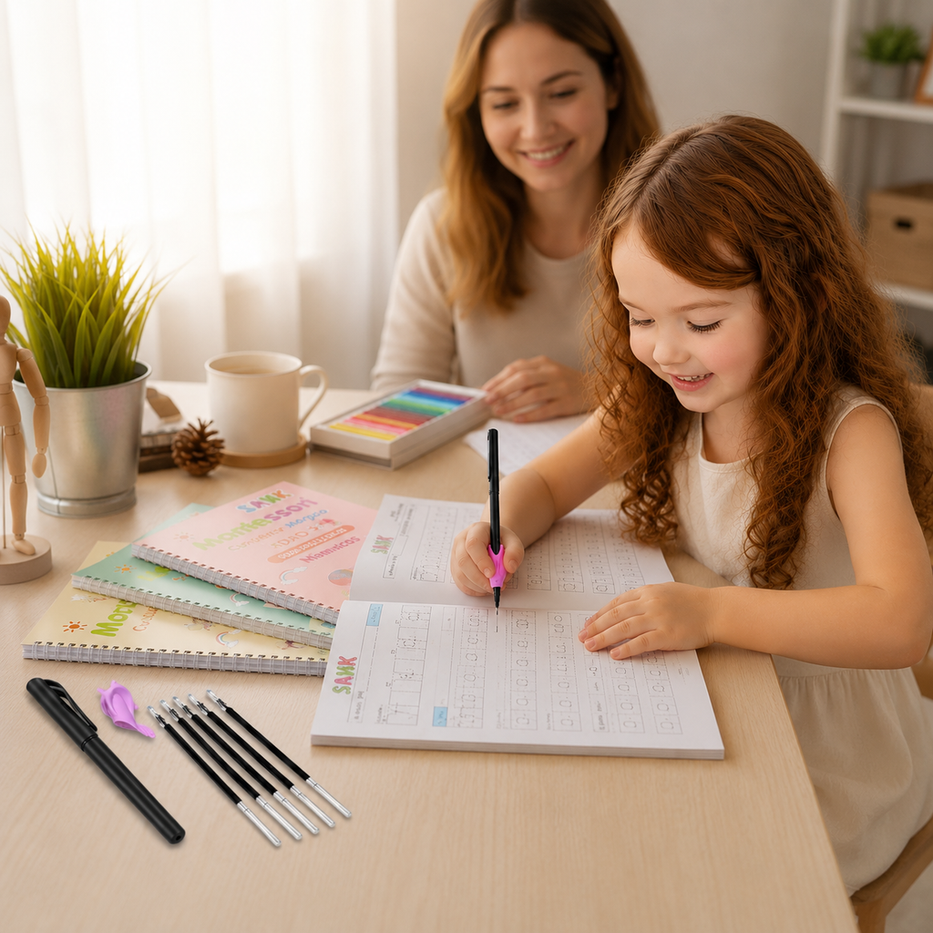 Kit Completo Montessori 4 en 1 de Cuadernos Mágicos Reutilizables